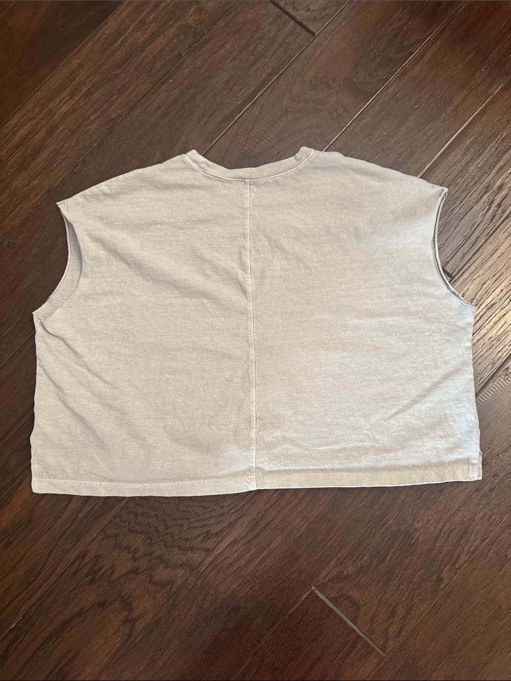 Double Zero Light Gray Cropped Tank Top with Pocket - Picture 6 of 6